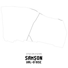 SAMSON Val-d'Oise. Minimalistic street map with black and white lines.
