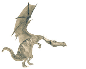 dragon cartoon planing attack side view