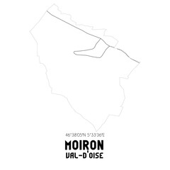 MOIRON Val-d'Oise. Minimalistic street map with black and white lines.