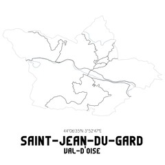 SAINT-JEAN-DU-GARD Val-d'Oise. Minimalistic street map with black and white lines.