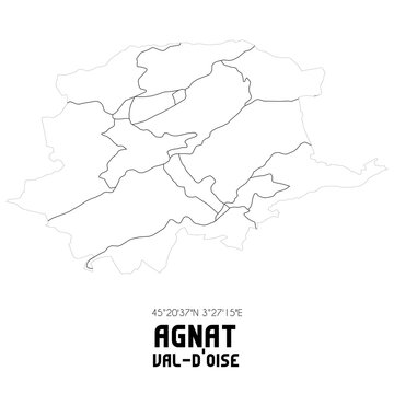 AGNAT Val-d'Oise. Minimalistic street map with black and white lines.