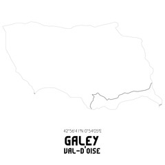 Fototapeta premium GALEY Val-d'Oise. Minimalistic street map with black and white lines.