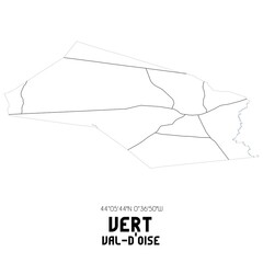 VERT Val-d'Oise. Minimalistic street map with black and white lines.