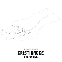 CRISTINACCE Val-d'Oise. Minimalistic street map with black and white lines.