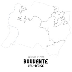 BOUVANTE Val-d'Oise. Minimalistic street map with black and white lines.
