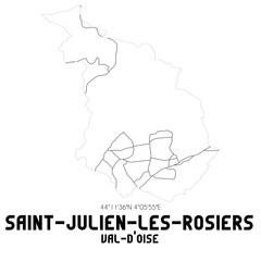 SAINT-JULIEN-LES-ROSIERS Val-d'Oise. Minimalistic street map with black and white lines.