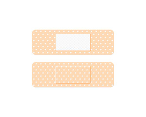 Medical plaster. First aid band plaster strip medical patch. Wound cross plastering band and porous bandage plasterers