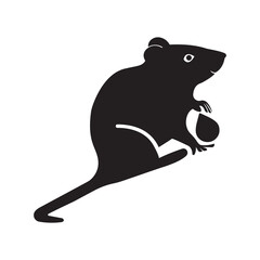 Mongolian animal gerbils rodent icon | Black Vector illustration |