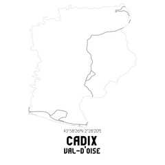 CADIX Val-d'Oise. Minimalistic street map with black and white lines.