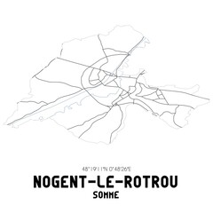 NOGENT-LE-ROTROU Somme. Minimalistic street map with black and white lines.