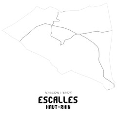 ESCALLES Haut-Rhin. Minimalistic street map with black and white lines.