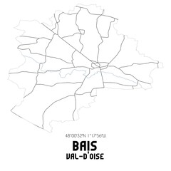 BAIS Val-d'Oise. Minimalistic street map with black and white lines.