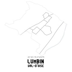 LUMBIN Val-d'Oise. Minimalistic street map with black and white lines.
