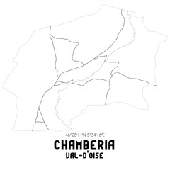 CHAMBERIA Val-d'Oise. Minimalistic street map with black and white lines.