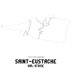SAINT-EUSTACHE Val-d'Oise. Minimalistic street map with black and white lines.