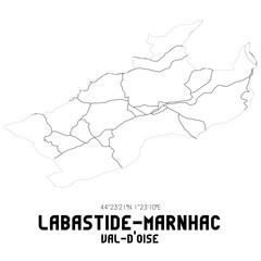 LABASTIDE-MARNHAC Val-d'Oise. Minimalistic street map with black and white lines.