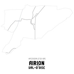 AIRION Val-d'Oise. Minimalistic street map with black and white lines.