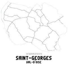 SAINT-GEORGES Val-d'Oise. Minimalistic street map with black and white lines.