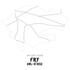 FRY Val-d'Oise. Minimalistic street map with black and white lines.