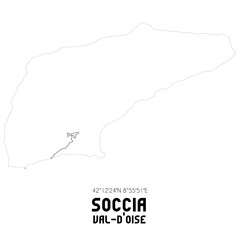 SOCCIA Val-d'Oise. Minimalistic street map with black and white lines.