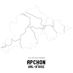 APCHON Val-d'Oise. Minimalistic street map with black and white lines.