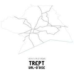 TREPT Val-d'Oise. Minimalistic street map with black and white lines.