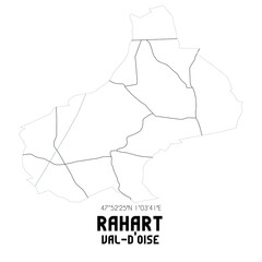 RAHART Val-d'Oise. Minimalistic street map with black and white lines.