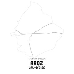 AROZ Val-d'Oise. Minimalistic street map with black and white lines.