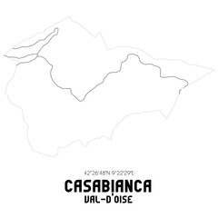 CASABIANCA Val-d'Oise. Minimalistic street map with black and white lines.