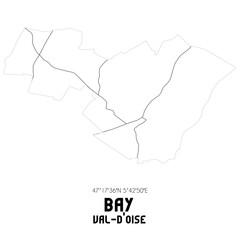 BAY Val-d'Oise. Minimalistic street map with black and white lines.