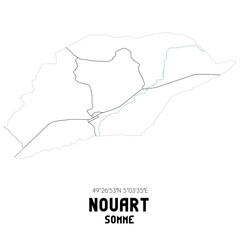 Obraz premium NOUART Somme. Minimalistic street map with black and white lines.