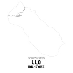 LLO Val-d'Oise. Minimalistic street map with black and white lines.