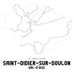 SAINT-DIDIER-SUR-DOULON Val-d'Oise. Minimalistic street map with black and white lines.