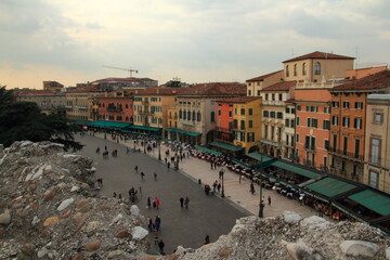 Walking with a camera in the old city of Verona