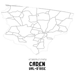 CADEN Val-d'Oise. Minimalistic street map with black and white lines.