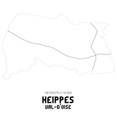 HEIPPES Val-d'Oise. Minimalistic street map with black and white lines.