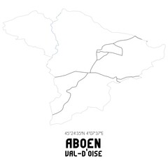 Obraz premium ABOEN Val-d'Oise. Minimalistic street map with black and white lines.