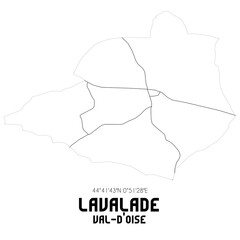 LAVALADE Val-d'Oise. Minimalistic street map with black and white lines.