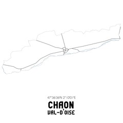 CHAON Val-d'Oise. Minimalistic street map with black and white lines.