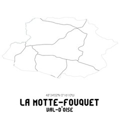 LA MOTTE-FOUQUET Val-d'Oise. Minimalistic street map with black and white lines.