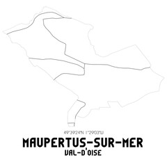 MAUPERTUS-SUR-MER Val-d'Oise. Minimalistic street map with black and white lines.