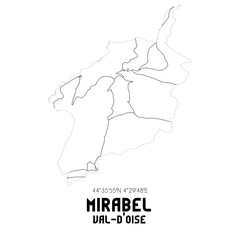 MIRABEL Val-d'Oise. Minimalistic street map with black and white lines.