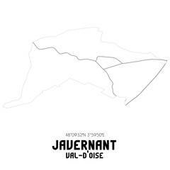 JAVERNANT Val-d'Oise. Minimalistic street map with black and white lines.