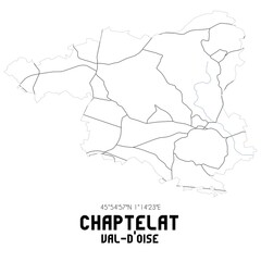 CHAPTELAT Val-d'Oise. Minimalistic street map with black and white lines.
