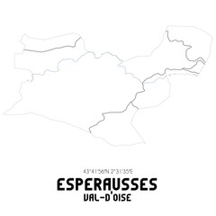 ESPERAUSSES Val-d'Oise. Minimalistic street map with black and white lines.