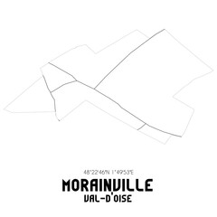 MORAINVILLE Val-d'Oise. Minimalistic street map with black and white lines.
