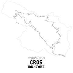 Obraz premium CROS Val-d'Oise. Minimalistic street map with black and white lines.