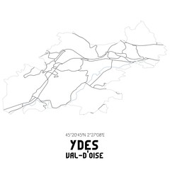 YDES Val-d'Oise. Minimalistic street map with black and white lines.