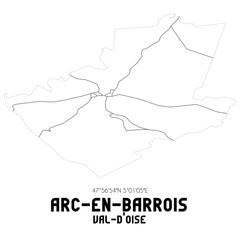 ARC-EN-BARROIS Val-d'Oise. Minimalistic street map with black and white lines.