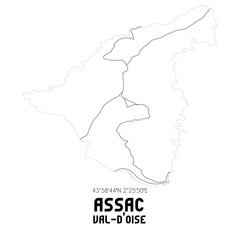 ASSAC Val-d'Oise. Minimalistic street map with black and white lines.